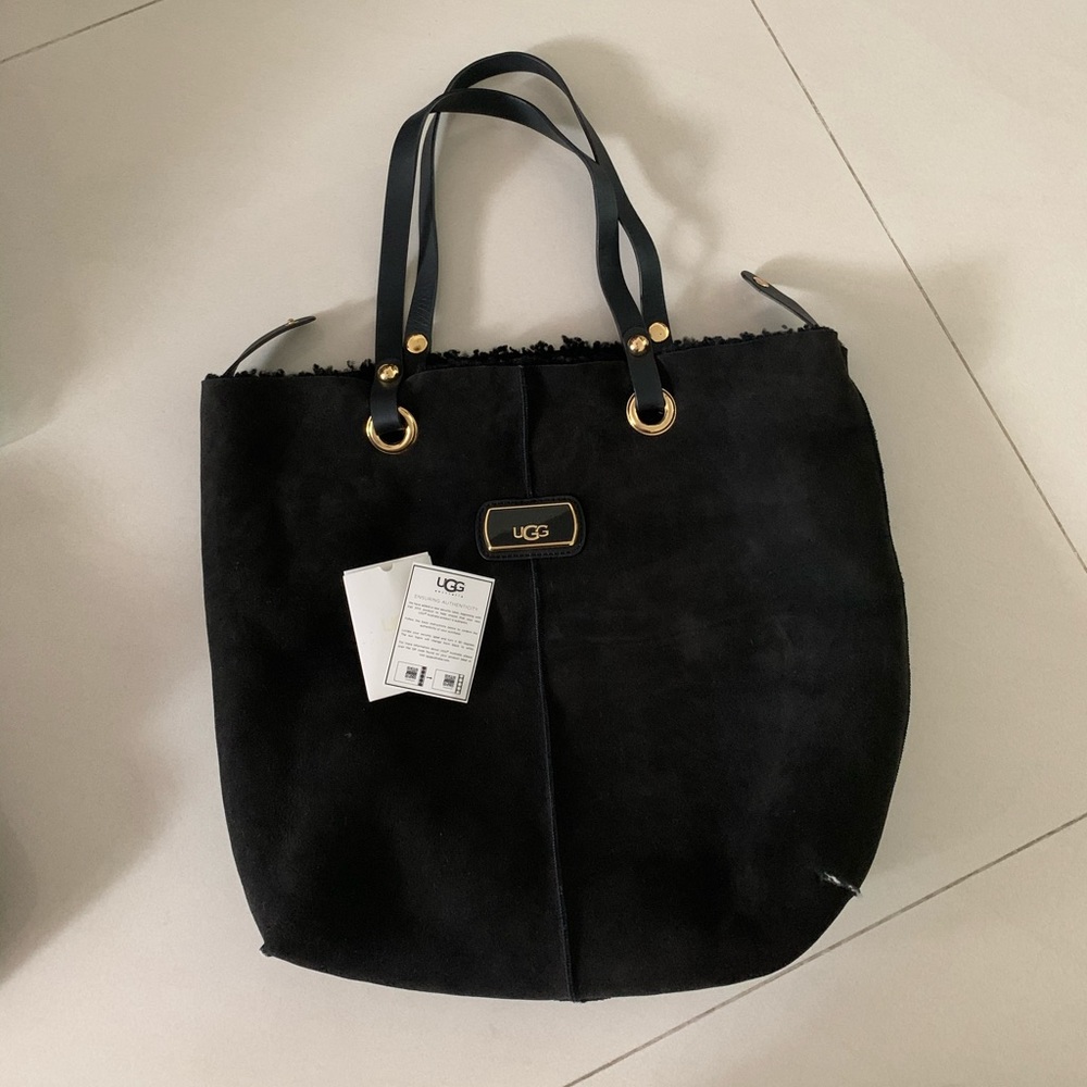 UGG fur shoulder tote